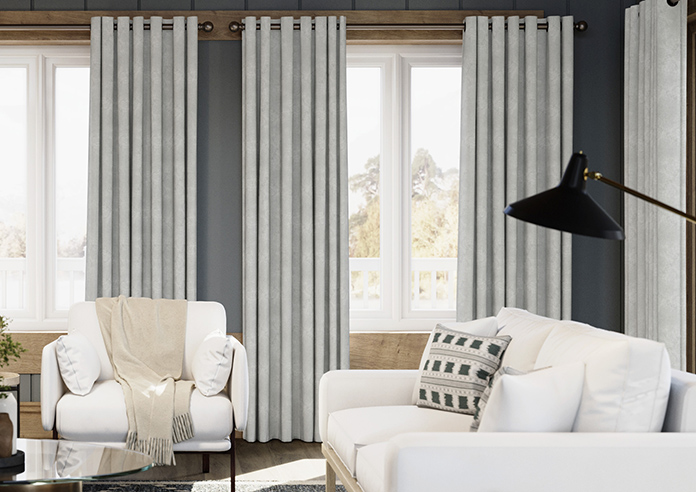 Chenille (Blackout) Eyelet, Stone - Ready Made Curtains - Image 3